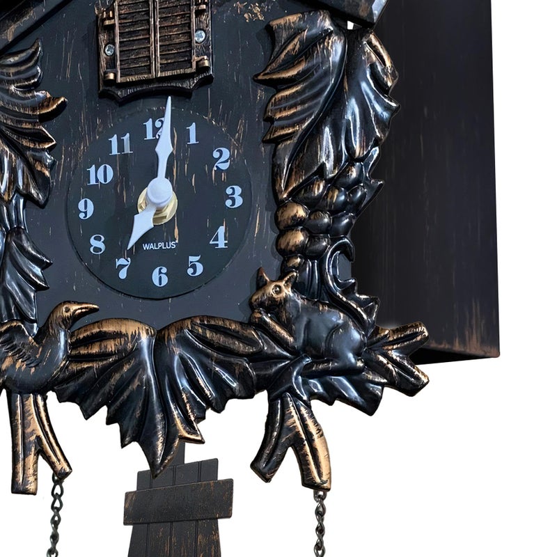 WALPLUS Chiming Classic Black Cuckoo Wall Clock Hanging Bird Clock Home Decor Christmas Clock Gifts - Image 5